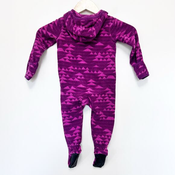 LL Bean Magenta Fleece One Piece Footie Outfit Sz 6-12M - Picture 6 of 6